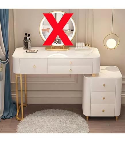 Amazon｜モダンドレッサー 木製引き出し付き 大理石天板 鏡台 化粧台